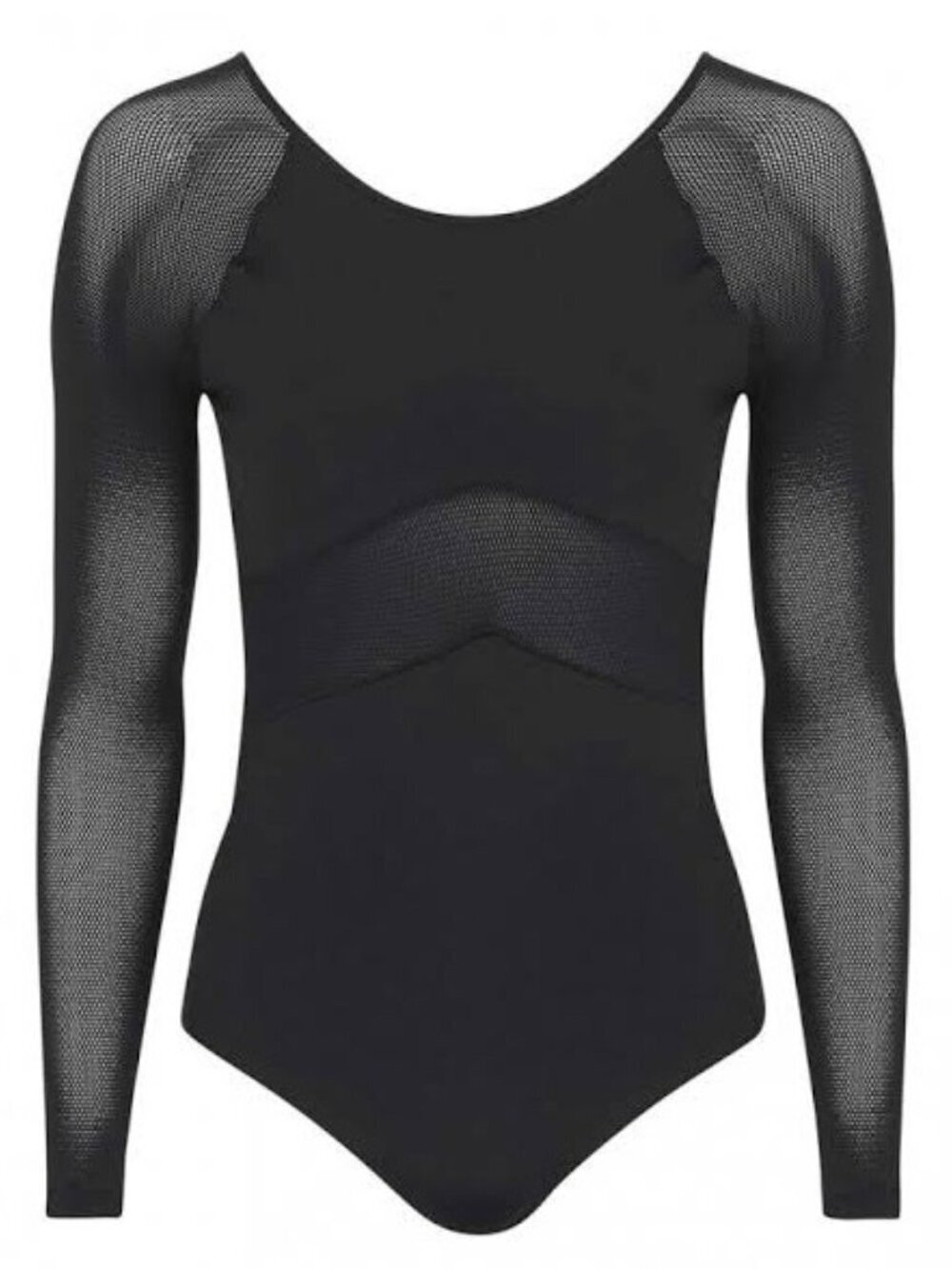 Ivy Park Women's Bodysuit Long Sleeve Mesh Stretch Black S Athleisure Streetwear